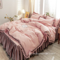conjunto de saia de cama coreana com saia de cama de renda combinando